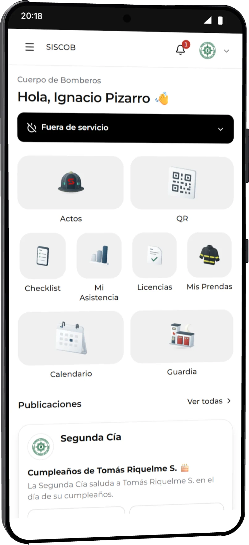 SISCOB abierto como aplicación, sin la barra de Chrome.